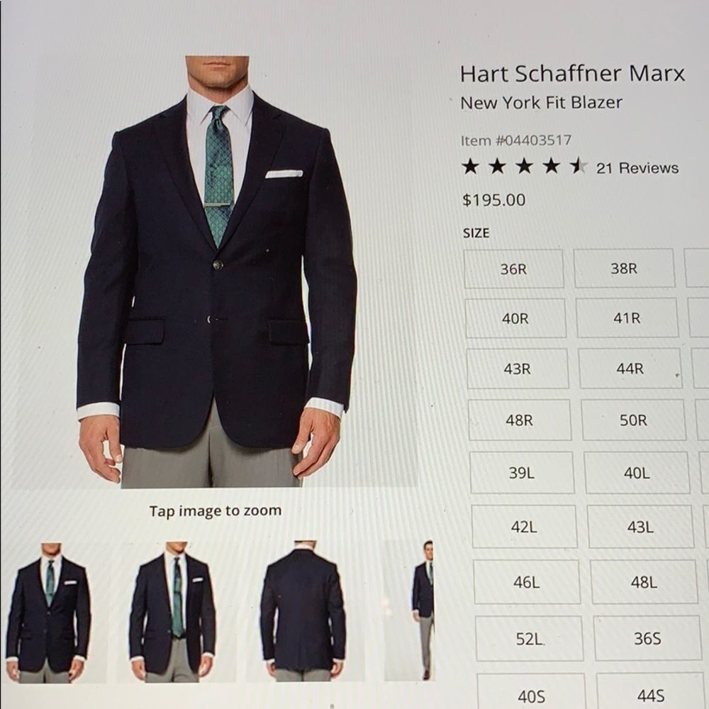 Hart Schaffner & Marx suit jacket navy.